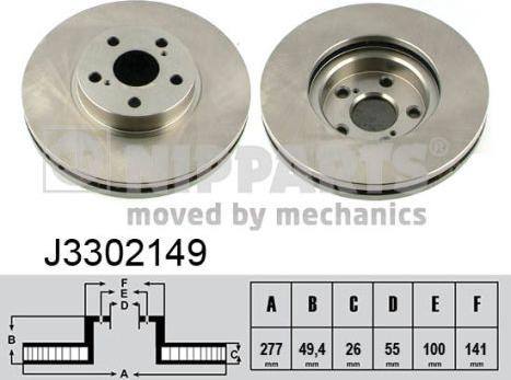 Nipparts J3302149 - Спирачен диск vvparts.bg