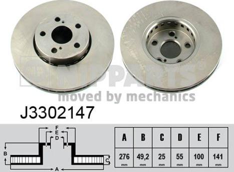 Nipparts J3302147 - Спирачен диск vvparts.bg