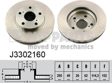 Nipparts J3302160 - Спирачен диск vvparts.bg