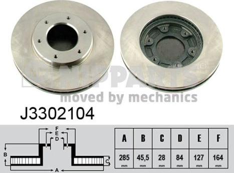 Nipparts J3302104 - Спирачен диск vvparts.bg