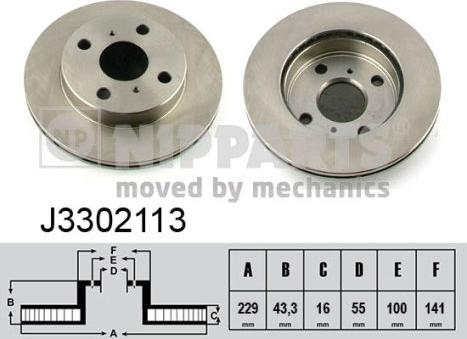 Nipparts J3302113 - Спирачен диск vvparts.bg