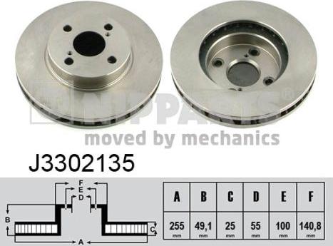 Nipparts J3302135 - Спирачен диск vvparts.bg