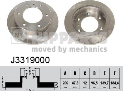 Nipparts J3319000 - Спирачен диск vvparts.bg