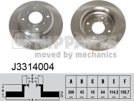 Nipparts J3314004 - Спирачен диск vvparts.bg