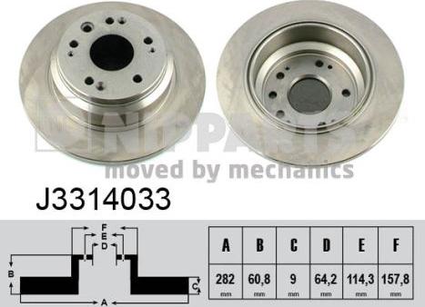 Nipparts J3314033 - Спирачен диск vvparts.bg