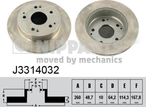 Nipparts J3314032 - Спирачен диск vvparts.bg