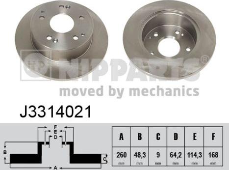 Nipparts J3314021 - Спирачен диск vvparts.bg