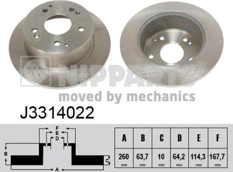 Nipparts J3314022 - Спирачен диск vvparts.bg