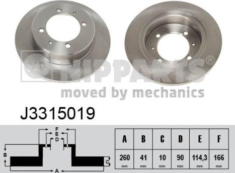 Nipparts J3315019 - Спирачен диск vvparts.bg