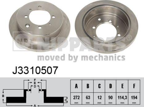 Nipparts J3310507 - Спирачен диск vvparts.bg