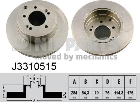 Nipparts J3310515 - Спирачен диск vvparts.bg