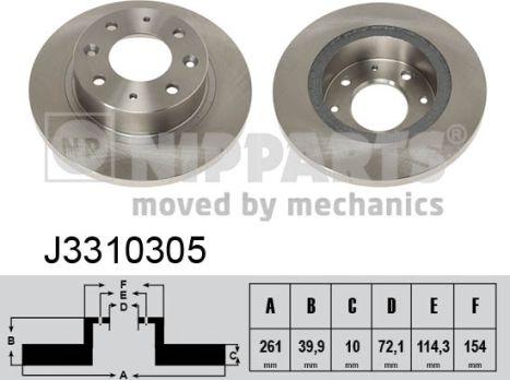 Nipparts J3310305 - Спирачен диск vvparts.bg