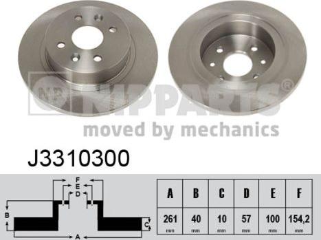 Nipparts J3310300 - Спирачен диск vvparts.bg