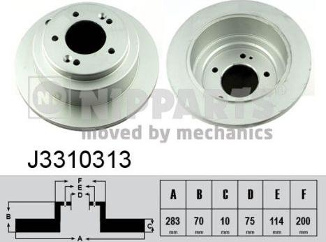 Nipparts J3310313 - Спирачен диск vvparts.bg