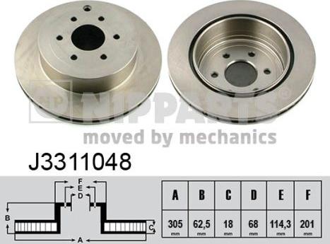 Nipparts J3311048 - Спирачен диск vvparts.bg