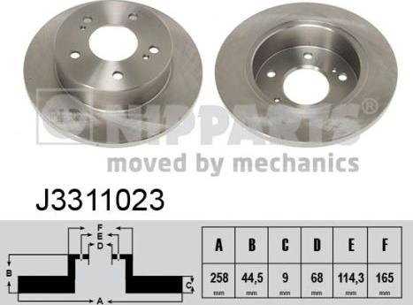 Nipparts J3311023 - Спирачен диск vvparts.bg