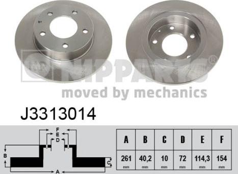 Nipparts J3313014 - Спирачен диск vvparts.bg