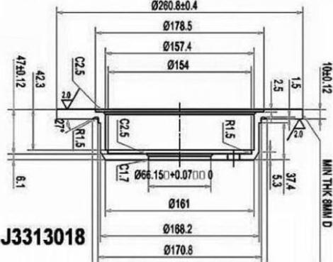 Nipparts J3313018 - Спирачен диск vvparts.bg