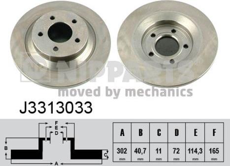 Nipparts J3313033 - Спирачен диск vvparts.bg