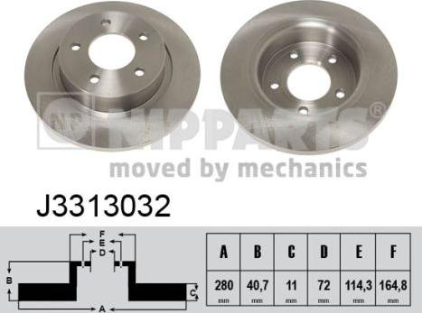 Nipparts J3313032 - Спирачен диск vvparts.bg