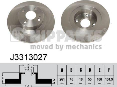 Nipparts J3313027 - Спирачен диск vvparts.bg