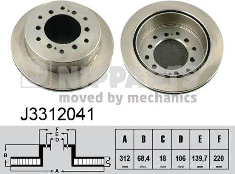 Nipparts J3312041 - Спирачен диск vvparts.bg