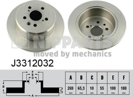 Nipparts J3312032 - Спирачен диск vvparts.bg