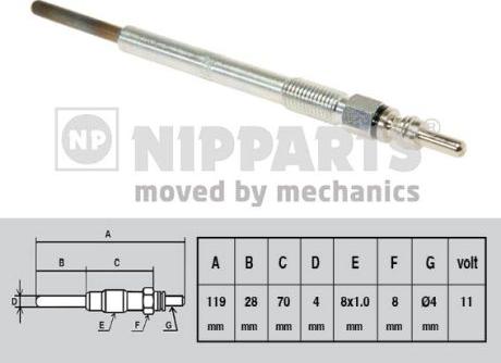 Nipparts N5718001 - Подгревна свещ vvparts.bg