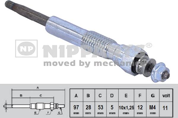 Nipparts N5712028 - Подгревна свещ vvparts.bg