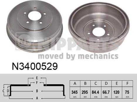 Nipparts N3400529 - Спирачен барабан vvparts.bg