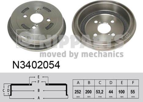 Nipparts N3402054 - Спирачен барабан vvparts.bg