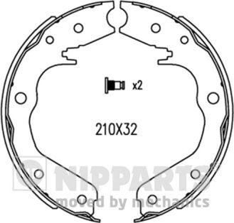 Nipparts N3509014 - Комплект спирачна челюст, ръчна спирачка vvparts.bg