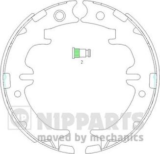 Nipparts N3502083 - Комплект спирачна челюст, ръчна спирачка vvparts.bg