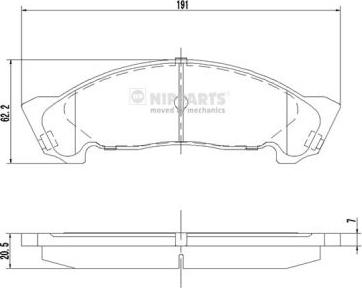 Nipparts N3609014 - Комплект спирачно феродо, дискови спирачки vvparts.bg