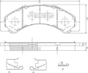 Nipparts N3609013 - Комплект спирачно феродо, дискови спирачки vvparts.bg