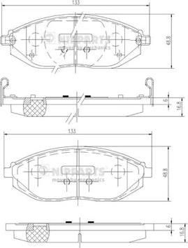 Nipparts N3600916 - Комплект спирачно феродо, дискови спирачки vvparts.bg