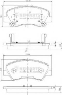 Nipparts N3600546 - Комплект спирачно феродо, дискови спирачки vvparts.bg