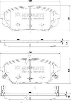 Nipparts N3600551 - Комплект спирачно феродо, дискови спирачки vvparts.bg