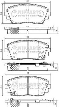 Nipparts N3600332 - Комплект спирачно феродо, дискови спирачки vvparts.bg