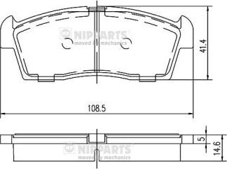 Nipparts N3608032 - Комплект спирачно феродо, дискови спирачки vvparts.bg