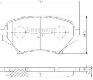 Nipparts N3603068 - Комплект спирачно феродо, дискови спирачки vvparts.bg