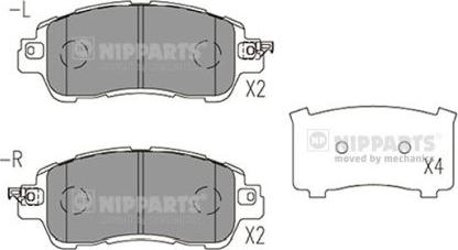 Nipparts N3603078 - Комплект спирачно феродо, дискови спирачки vvparts.bg