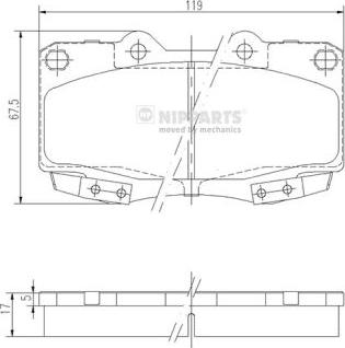 Nipparts N3602145 - Комплект спирачно феродо, дискови спирачки vvparts.bg
