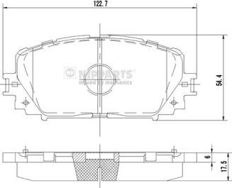 Nipparts N3602140 - Комплект спирачно феродо, дискови спирачки vvparts.bg