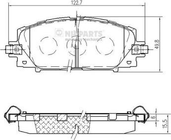 Nipparts N3602148 - Комплект спирачно феродо, дискови спирачки vvparts.bg