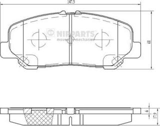 Nipparts N3602151 - Комплект спирачно феродо, дискови спирачки vvparts.bg