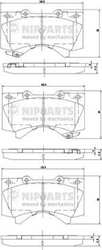 Nipparts N3602136 - Комплект спирачно феродо, дискови спирачки vvparts.bg