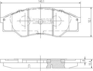 Nipparts N3602137 - Комплект спирачно феродо, дискови спирачки vvparts.bg