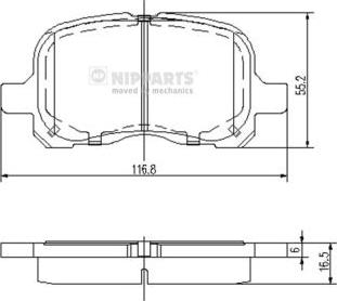 Nipparts N3602129 - Комплект спирачно феродо, дискови спирачки vvparts.bg