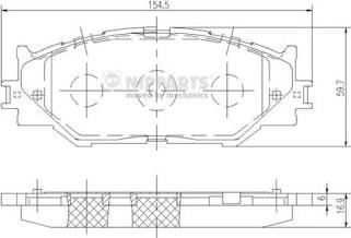 Nipparts N3602128 - Комплект спирачно феродо, дискови спирачки vvparts.bg